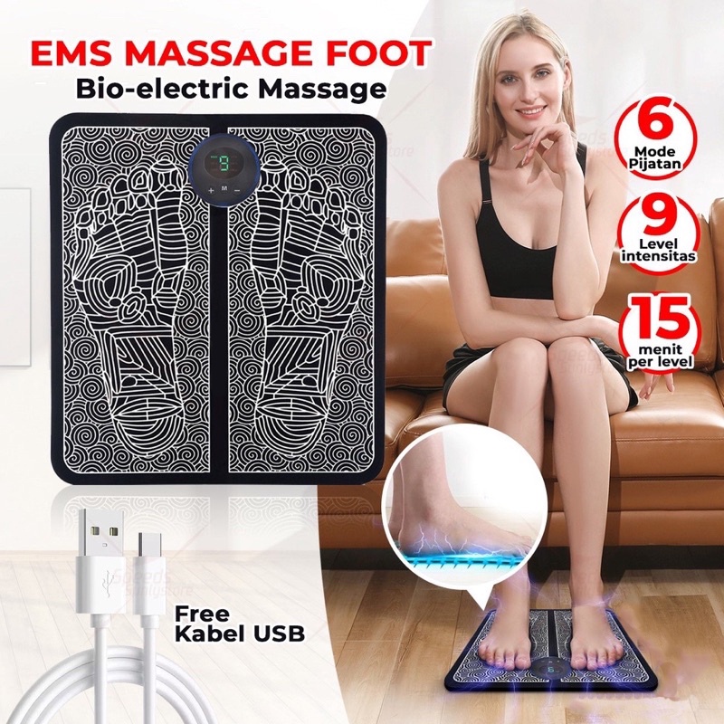 EMS Foot Massager Alat Pijat Kaki EMS Pad Mat Listrik