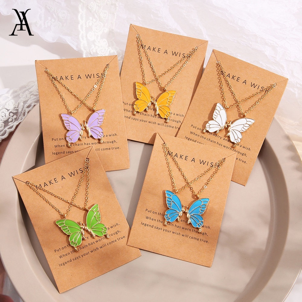 AY(CN) Kalung Choker Rantai Liontin Kupu-Kupu Warna Emas Untuk Wanita