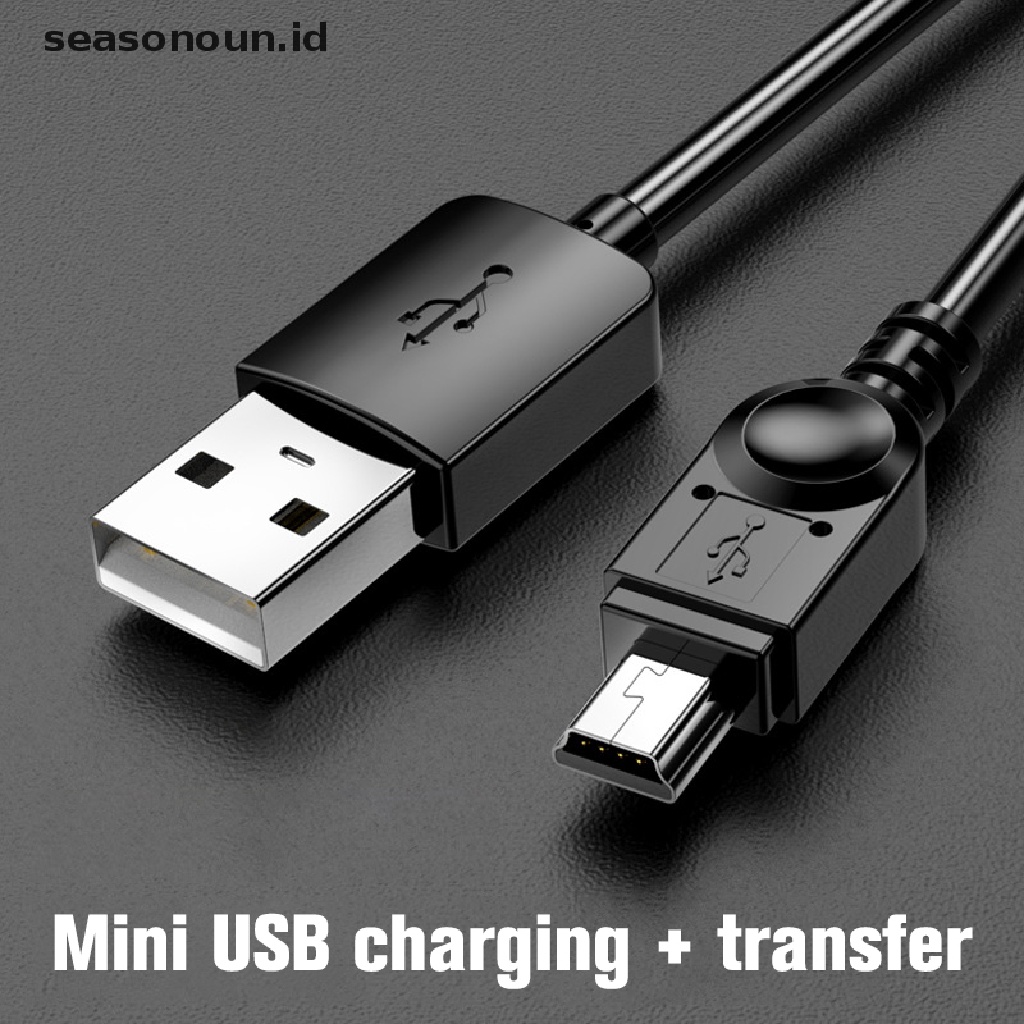 Seasonoun 1Pcs Kabel USB Mini USB To USB Fast Data Charger Cable Untuk MP3 MP4 Player Mobil DVR GPS Kamera Digital HDD Mini USB Extension Head Charging Wire Kabel Data V3.