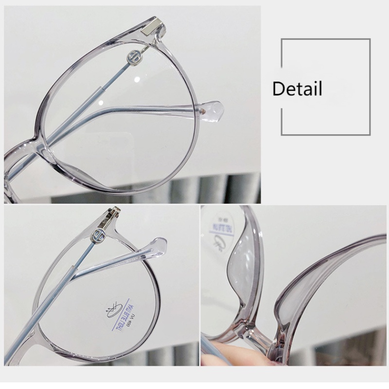 Kacamata Anti Radiasi Tr90 Nyaman Wanita Frame Bulat Lensa Yang Dapat Diganti