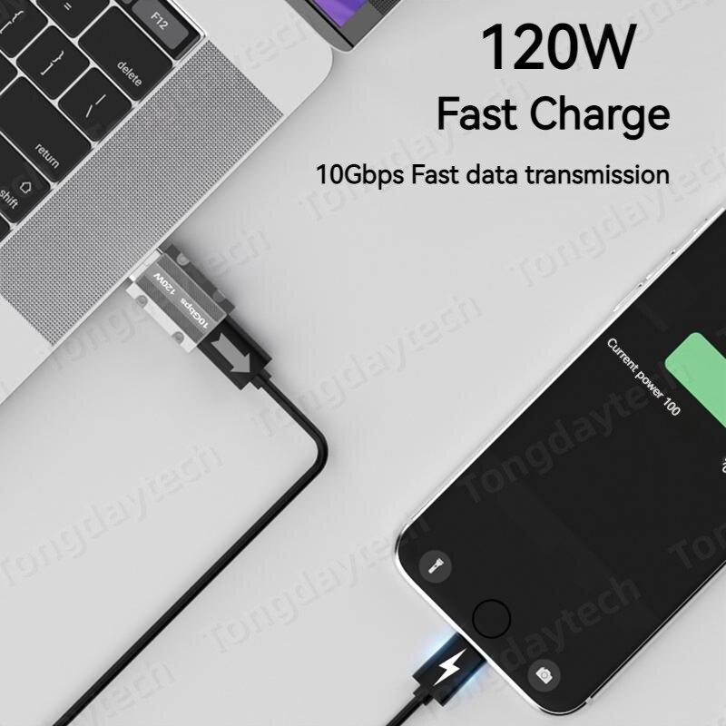 120w Zinc Alloy Usb Tipe C Otg Adapter 10Gbps Usb Male to Usb-C Female Konektor Untuk Telepon Adaptador Usb A Tipo C