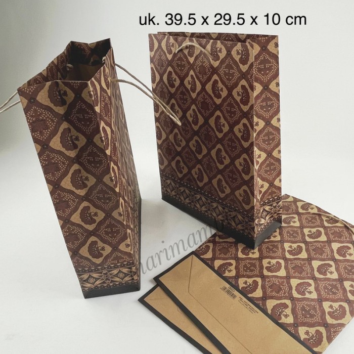 

⭐BISA COD⭐ PAPER BAG TAS KERTAS KIKY LARGE KRAFT COKLAT BATIK UK. 39.5X29.5.10 CM