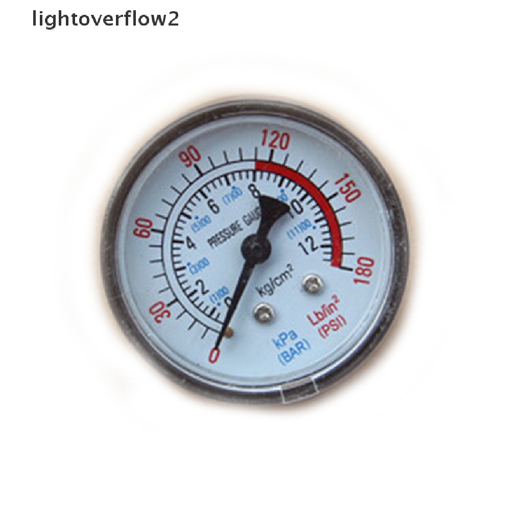 [lightoverflow2] 0-180psi Kompresor Angin Pneumatic Hydraulic Fluid Pressure Gauge 0-12Bar new [ID]