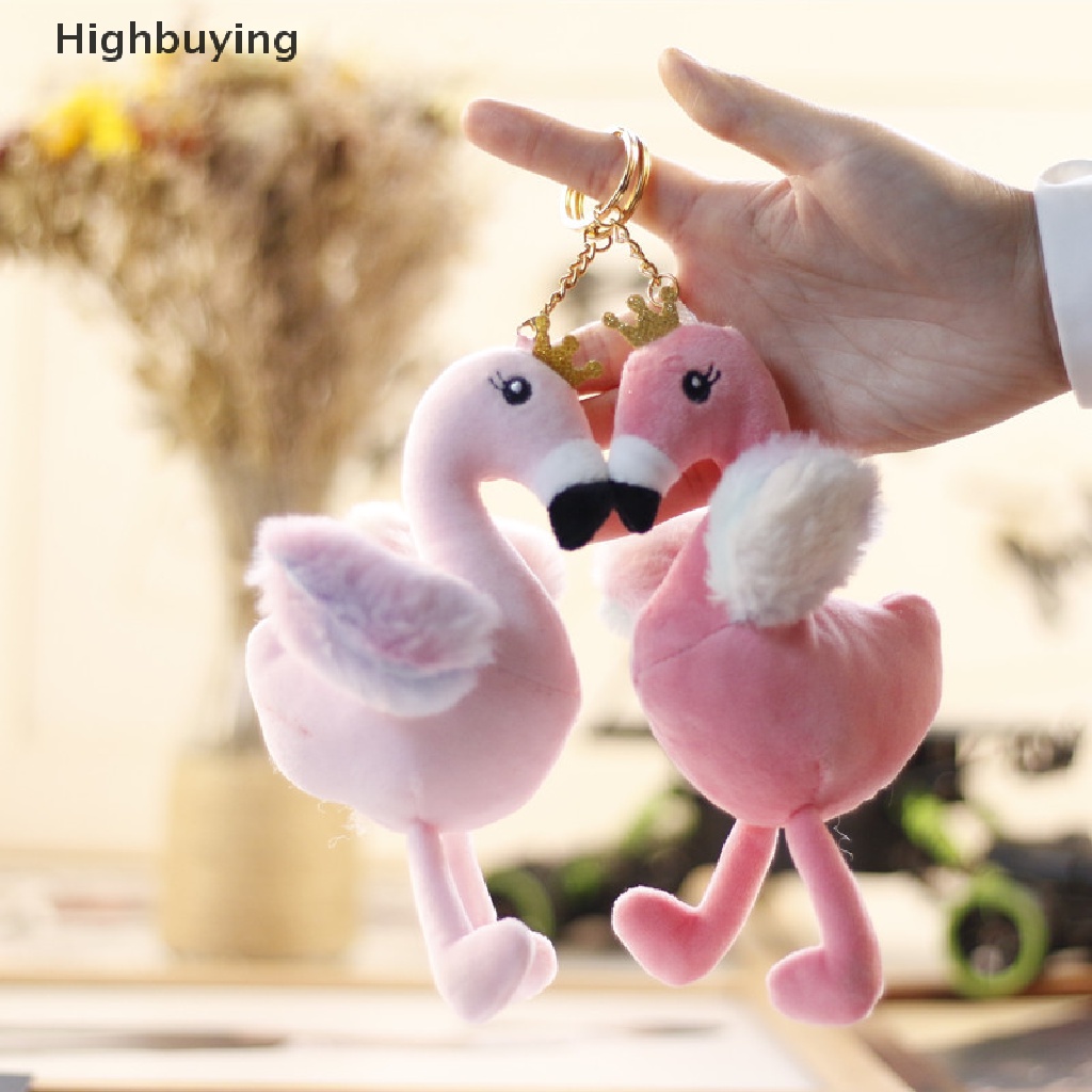 Hbid Kartun Flamingo Boneka Gantungan Kunci Flamingo Plush Boneka Lembut Mainan Hewan Kecil Keychain Liontin Handbag Ch Glory