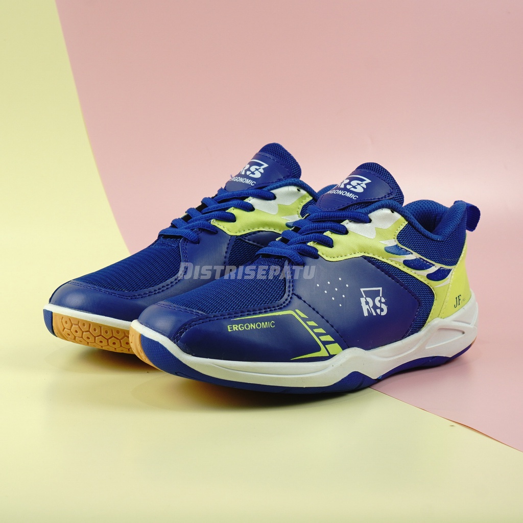 RS Ergonomic Sepatu Badminton Bulu Tangkis Pria Anti Licin Nyaman Dikaki Size 39 - 43