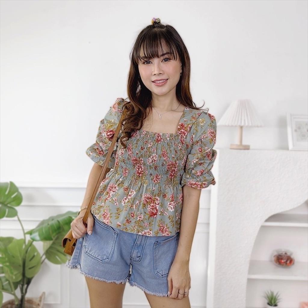 YA 1.147 - Blouse Chaya Smock Katun Pakaian Atasan Baju Top Wanita Remaja