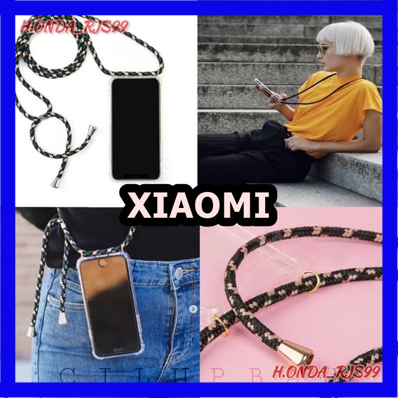 Soft Case Xiaomi Redmi 2 10 Note 7 8 9 Pro - Lanyard Soft Case - Tali Sling - Anti Crack