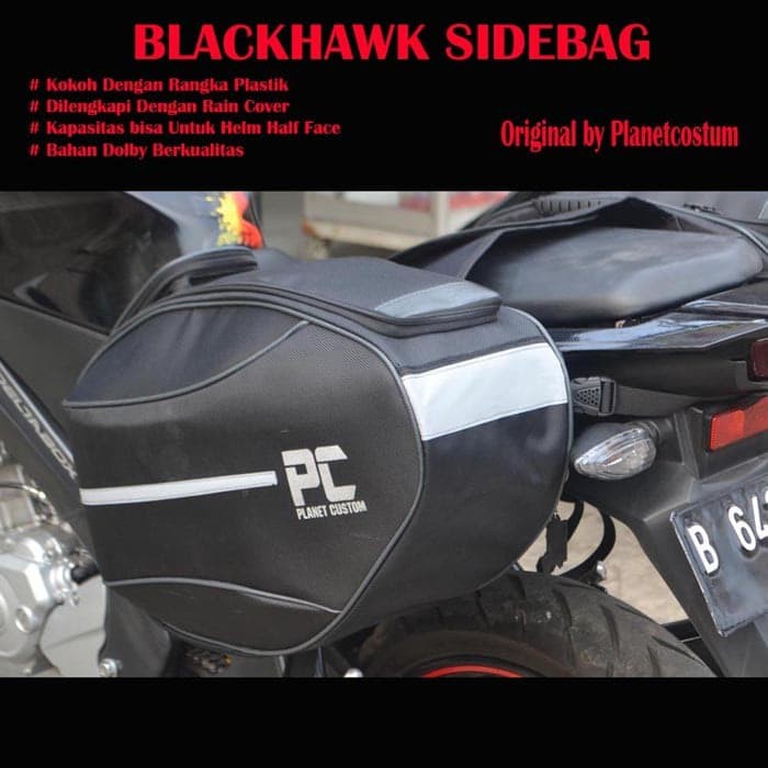 62 Shopee TERLARIS Sidebag Tas Motor Samping Original PC Type Blackhawk Python Free Rain Cover
