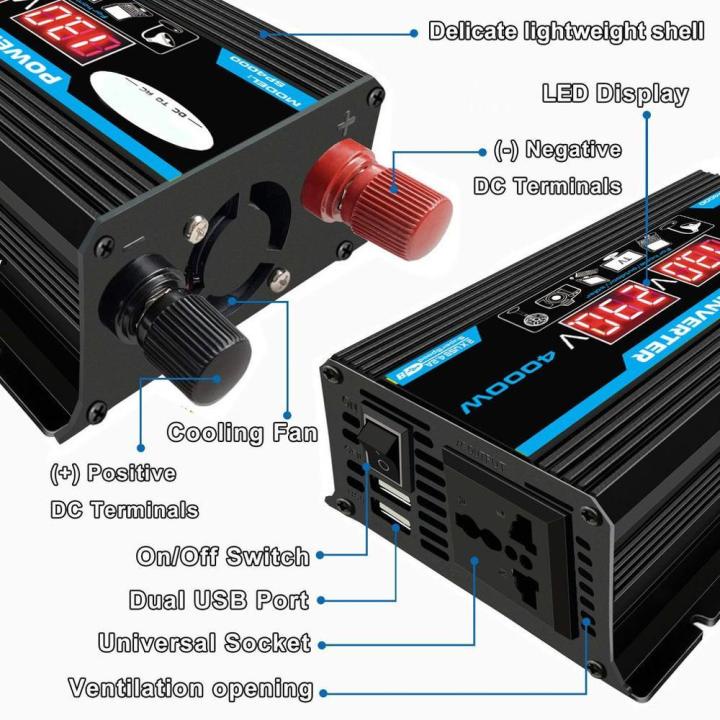 [Konverter Daya Mobil 220v] Inverter 4000W Inverter Gelombang Sinus Murni Inverter gelombang sinus murni inwater 12v mengubah dc12v ke ac220v