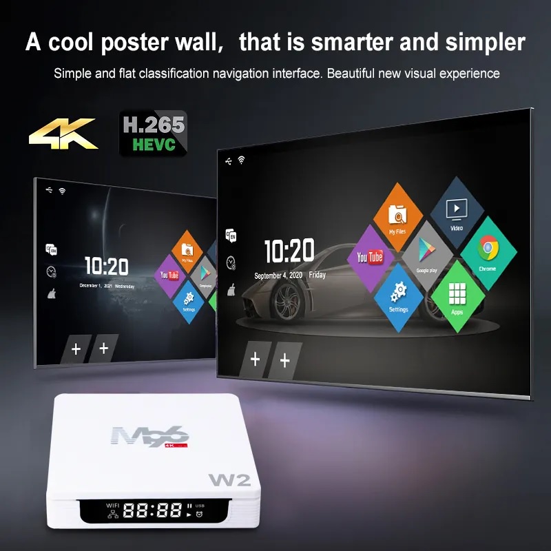 M96 W2 - Android 11 Smart TV Box 4K UHD - RAM 4GB ROM 32GB - Android TV Box Ekonomis Terbaik