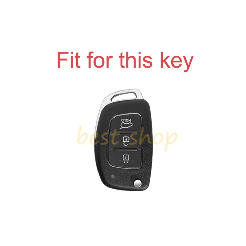 Cover Case Kunci Mobil Bahan Kulit Untuk Hyundai Tucson Creta ix25 ix35 ix45 Santa Fe Verna Mistra Elantra Key Storage Keychain Protect