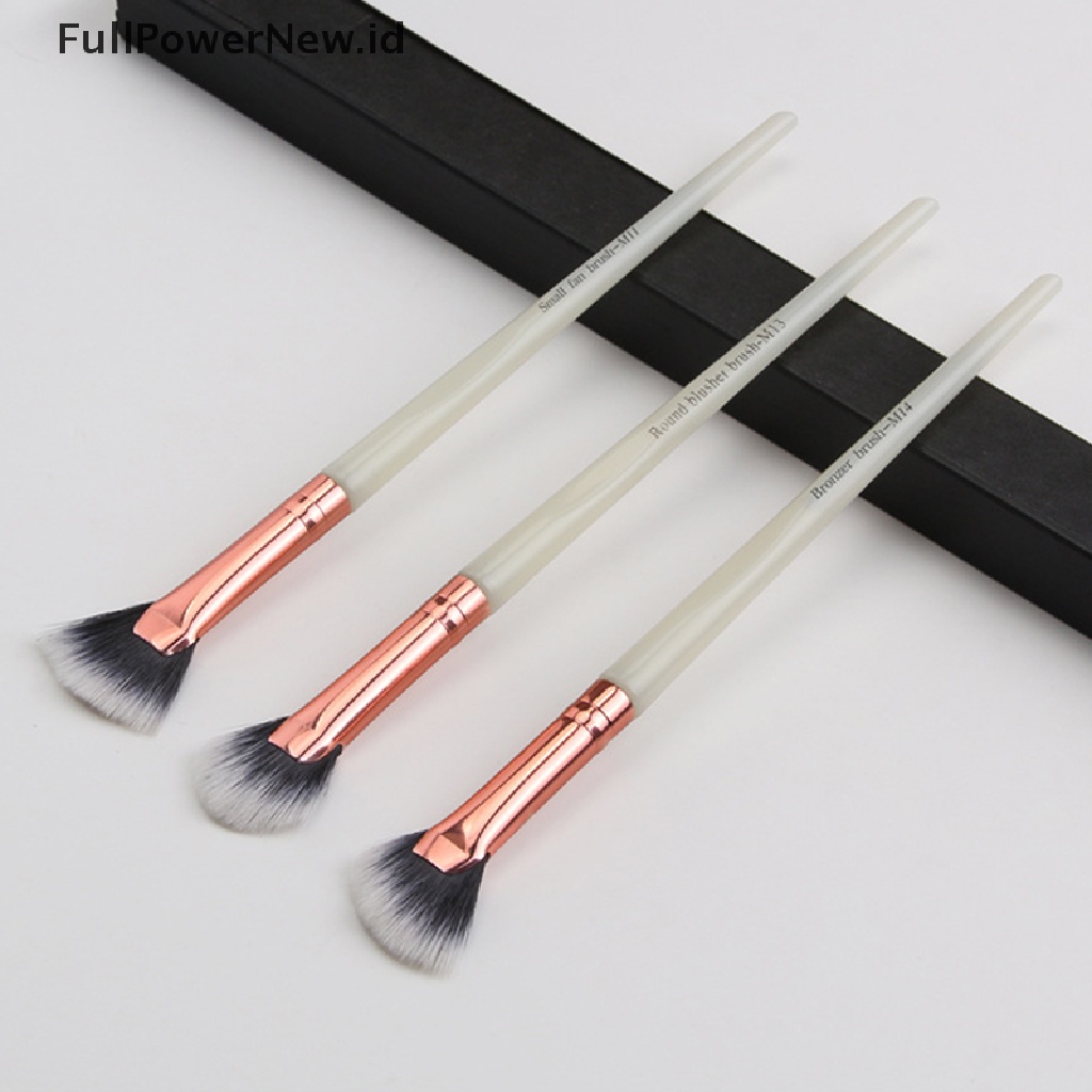 Power 3pcs Kuas Makeup Kipas Kecil Brush Eye Shadow Halus Portable Make up Tools ID