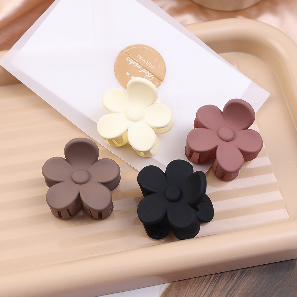 Jepit Rambut Wanita Matte Bunga Hair Clip Elegan Wanita Hair Pin Aksesoris Rambut Hair Claw Hiasan Kepala Vintage Perempuan Korean INS Style Ponytail Holder