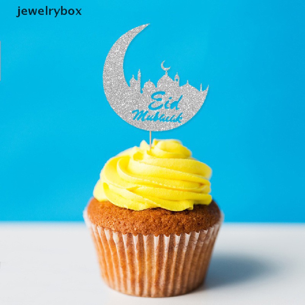 [jewelrybox] Hiasan Kue Akrilik Eid Mubarak Castle Moon CupCake Topper DIY Dekorasi Butik