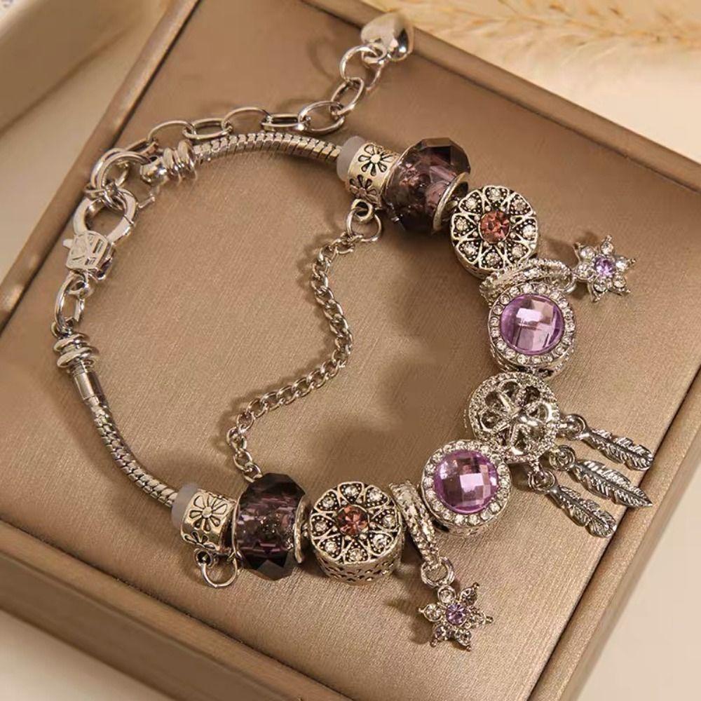 Needway   Fantasy Bead Gelang Mewah Vintage Misteri Ungu Fashion Perhiasan Temperamen Gaya Korea Bracelet