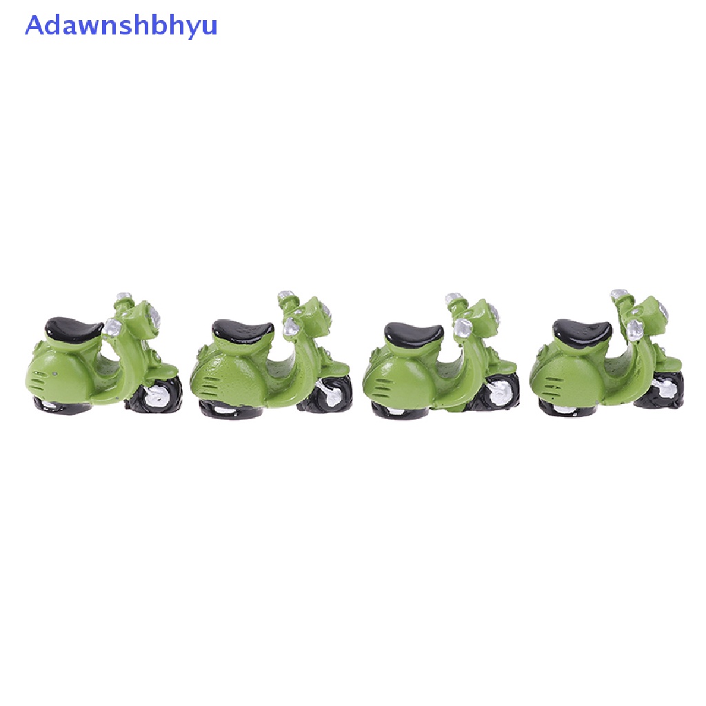 Adhyu 4Pcs Dollhouse Miniature Green Motorcycle Tricycle Model Toy Doll House Ornament ID