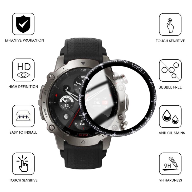 Ultra-clear Smartwatch Aksesoris Tangguh Tempered Glass Film Pelindung Cakupan Penuh Menonton Film Laminasi Transparan Menonton Film Lembut Untuk Huami Amazfit Falcon