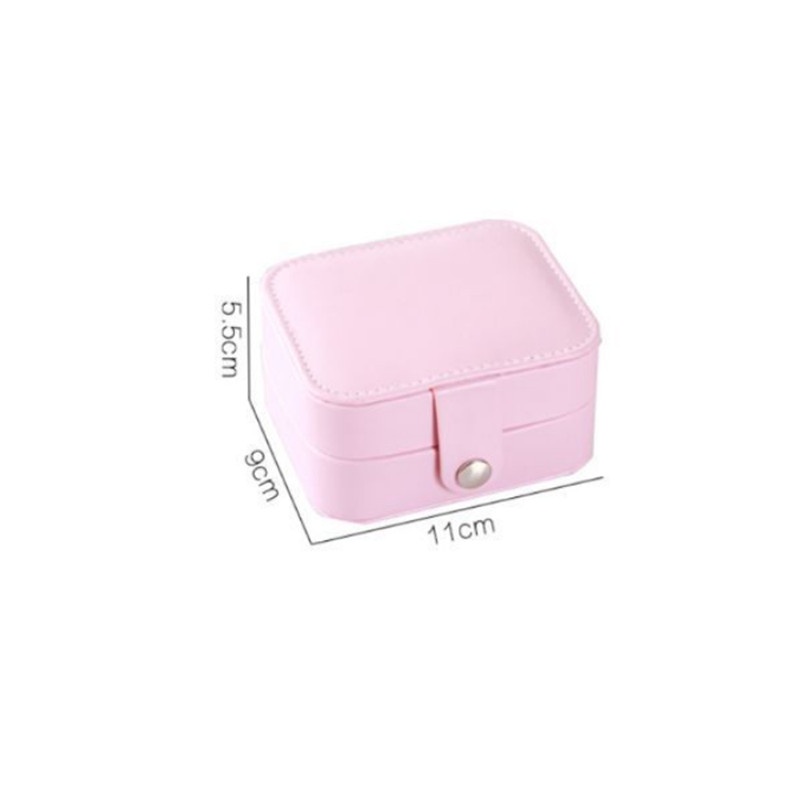 1pc PU Leather Portable Jewelry Box Travel Organizer Gadis Portabel Kecil Stud Anting Kalung Gelang Cincin Kotak Perhiasan