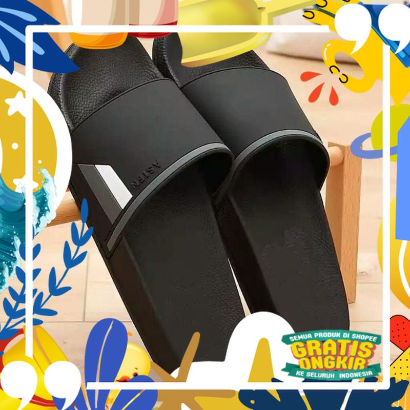 Sandal Karet Sandal Slide asifin/ merah putih biru polos