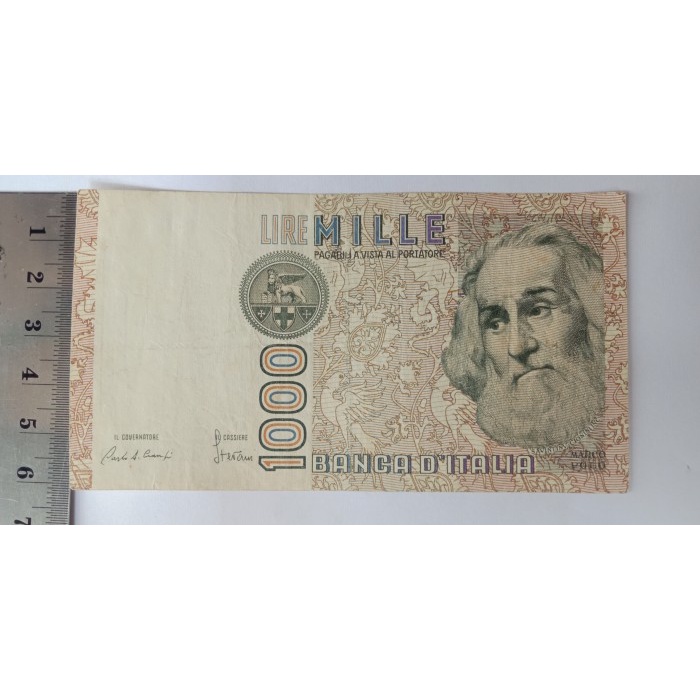 UANG KUNO ITALIA 1000 LIRA ITALIA ASLI TAHUN 1982