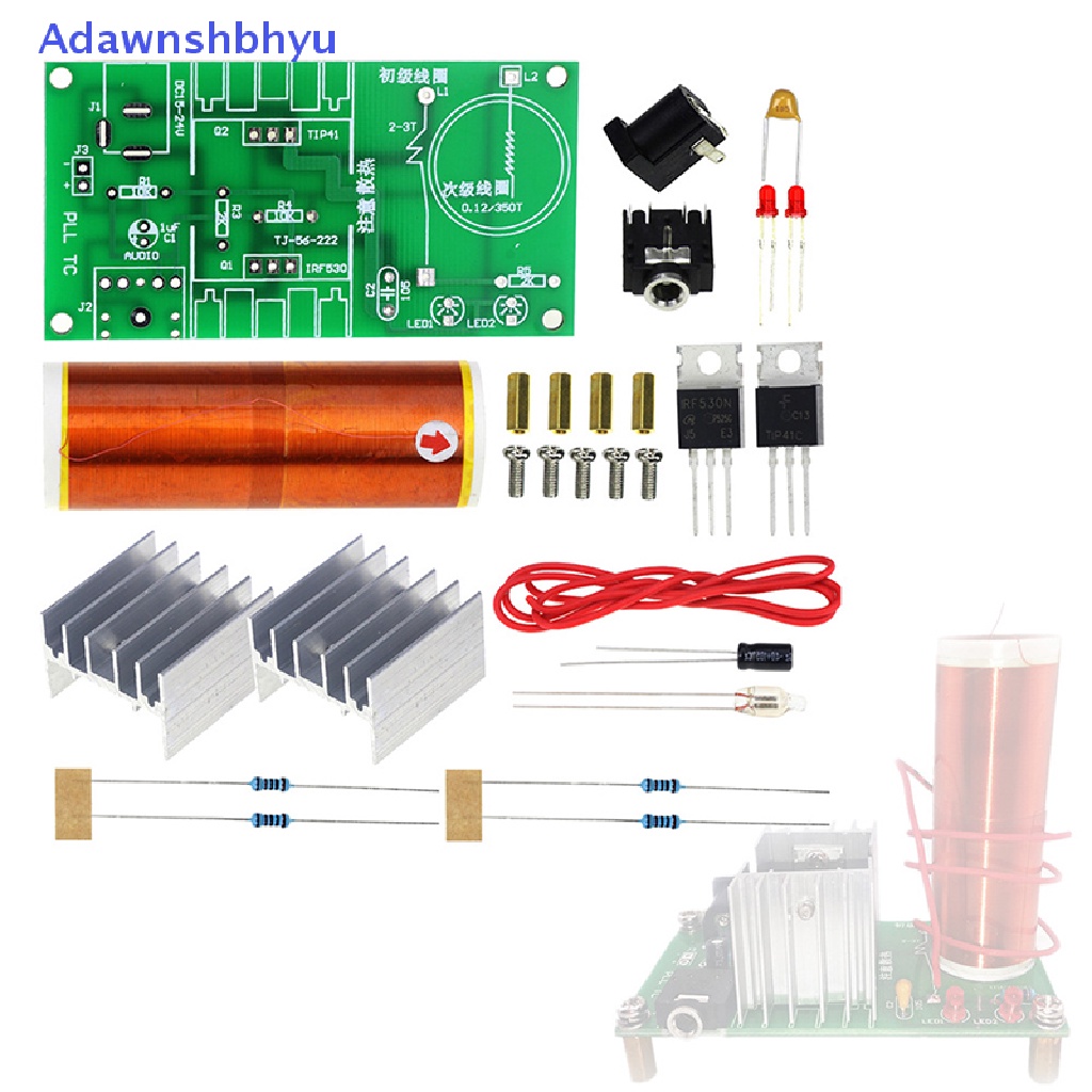 Adhyu DIY Kit Mini Tesla Coil Plasma Speaker Set Proyek Musik Lapangan Elektronik Part ID