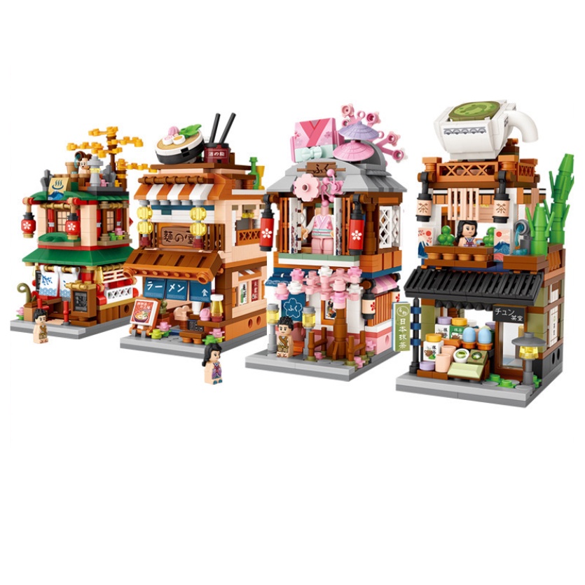 【COD】JAPAN Street Mini - SHOPPING STREET SERIES ( 1653 - 1656 ) Building Block Brick DIY Blok Mainan Blok Bangunan Laki-laki Hadiah