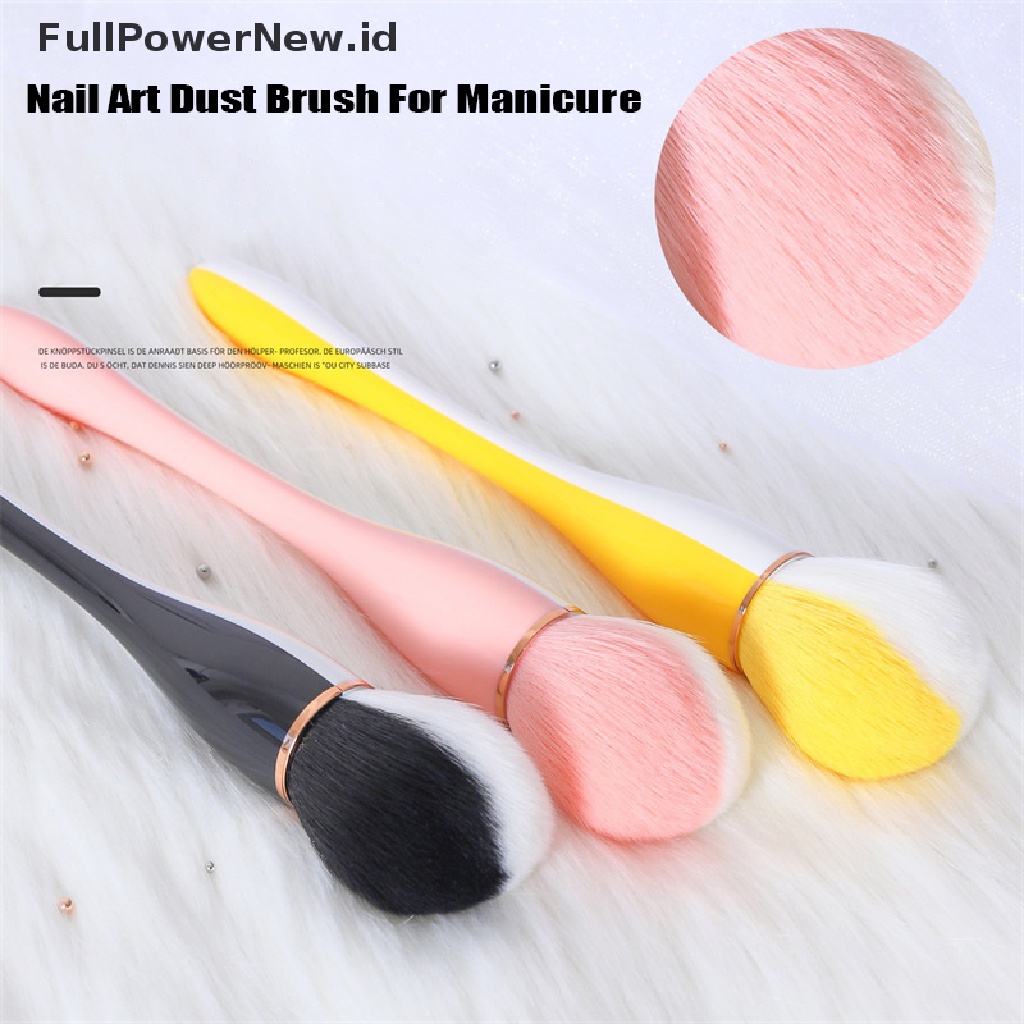 Power 1PC Sikat Pembersih Debu Kuku Kepala Besar Untuk Manicure Blush Powder Makeup Brush ID