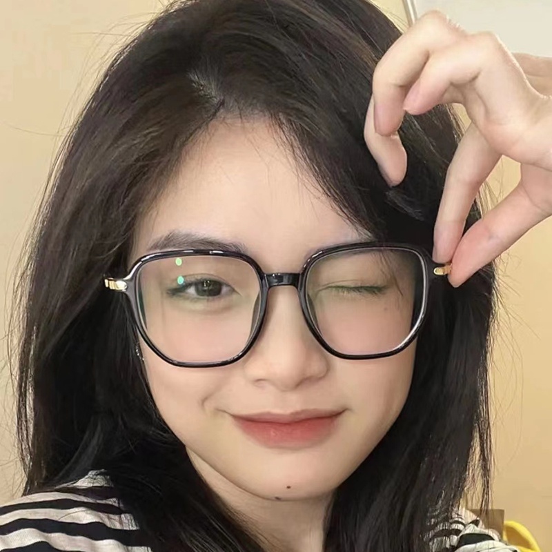 (YUZHU) Korea Fashion Oversized Square Frame Kacamata Baca Anti Radiasi Ultra Ringan HD Plus Eyeglasses