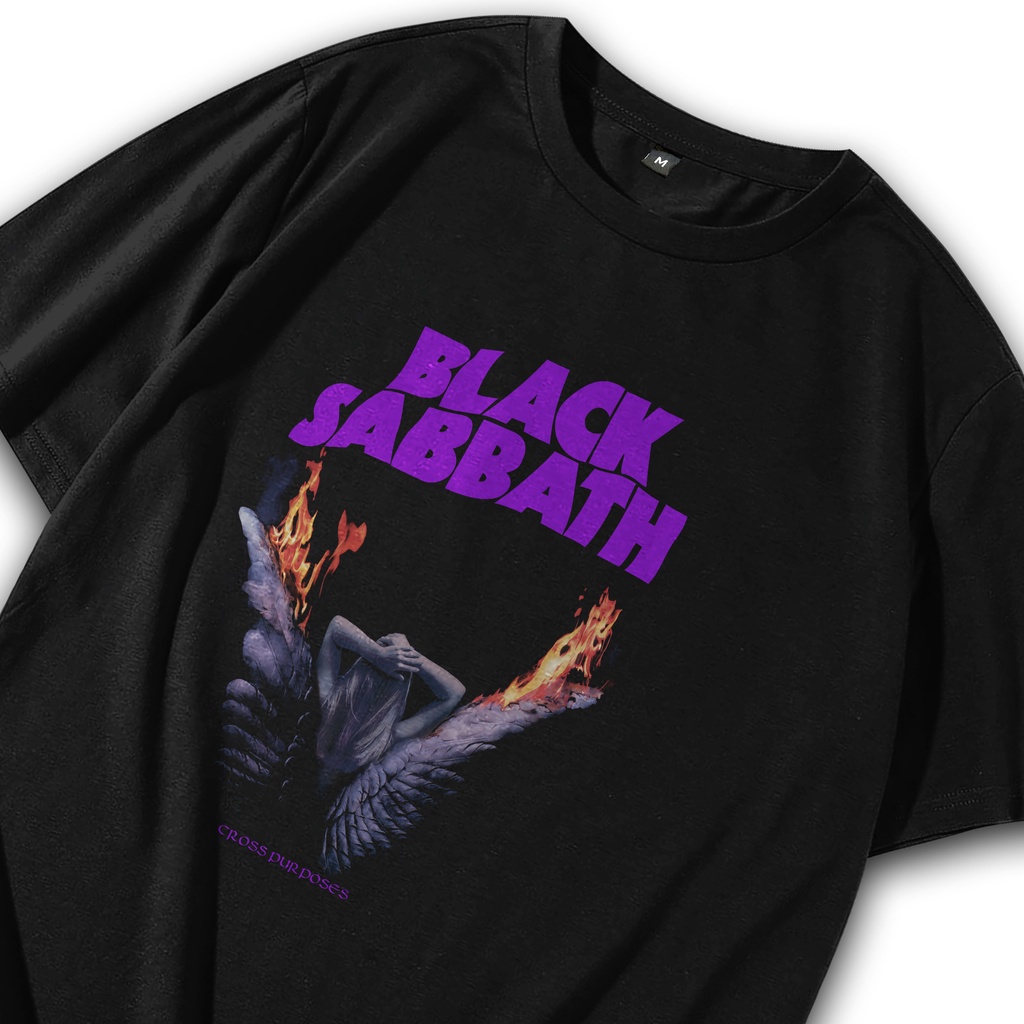 T shirt Kaos Baju Tshirt Band Black Sabbath Cross Musik Metal Punk Rock Oversize Atasan Vintage Tee 