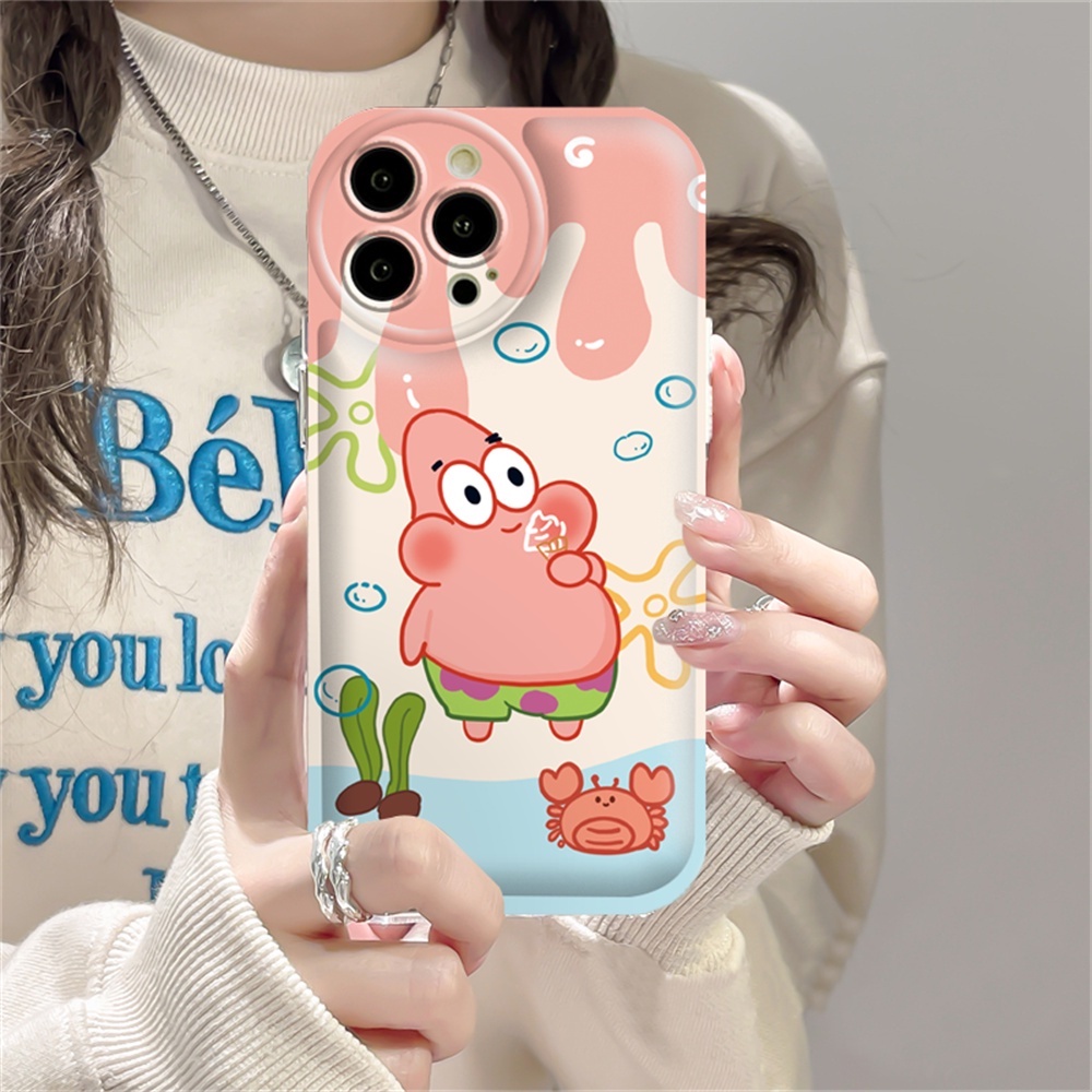 Case Samsung A14 A04 A04S A13 A03 A03S A12 A52 A52S A21S A50 A50S A30S A20 A10S A10 A11 M11 J7 Prime J7 Pro J6Prime J6Plus Comic Patrick Star SpongeBob Air cushion TPU Phone Cover