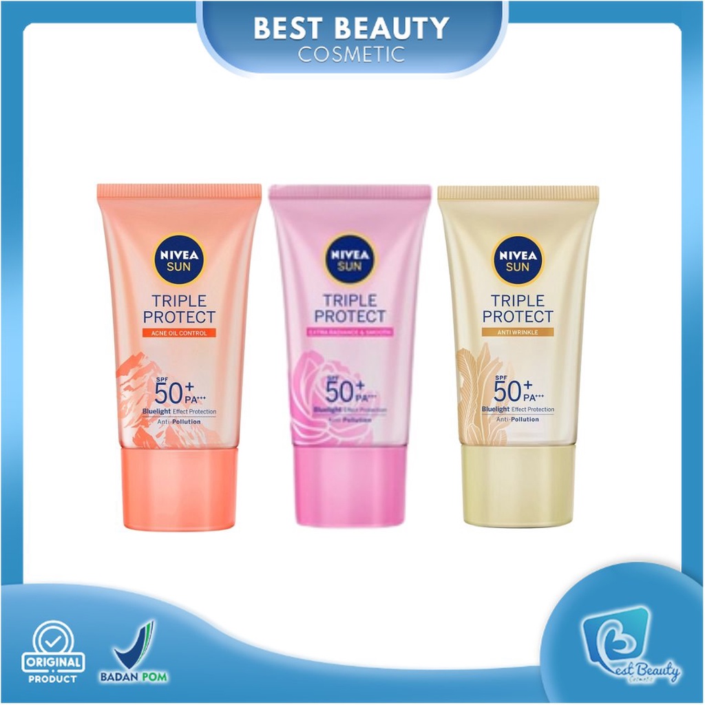 ★ BB ★ NIVEA SUN Triple Protect SERIES - Hokkaido Rose SPF50+ PA+++ - Anti Wrinkle Spf50 - Oil Control 40ml  - NIVEA SUN Face Serum - Sunscreen Sunblock