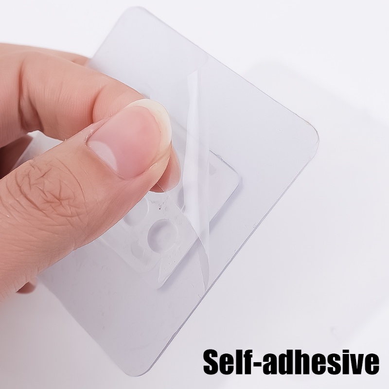 1pc Self Adhesive Wall Hanger Holder/Lemari Kabinet Rak Lemari Rak Bebas Pukulan Penyangga Rak Hook Stiker