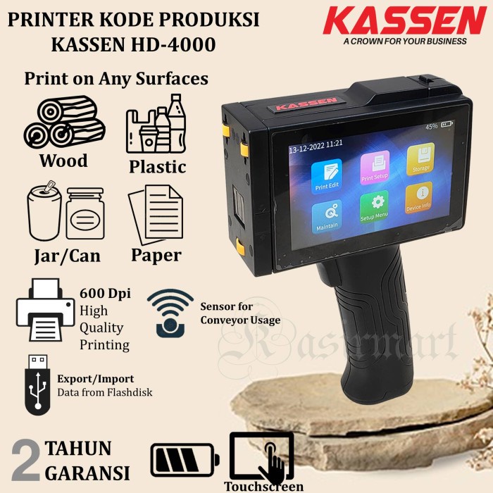 KASSEN HD 4000 EXPIRY DATE HANDHELD PORTABLE INDUSTRIAL INKJET PRINTER CONVEYOR HD4000