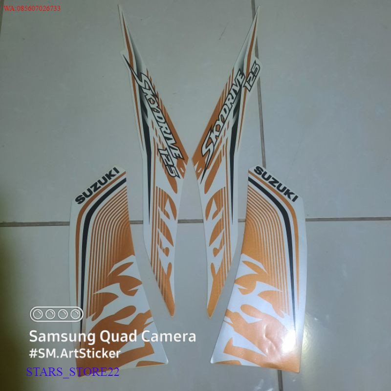(ORI) Striping Skydrive Putih Original striping skydrive putih orange original sticker skydrive puti