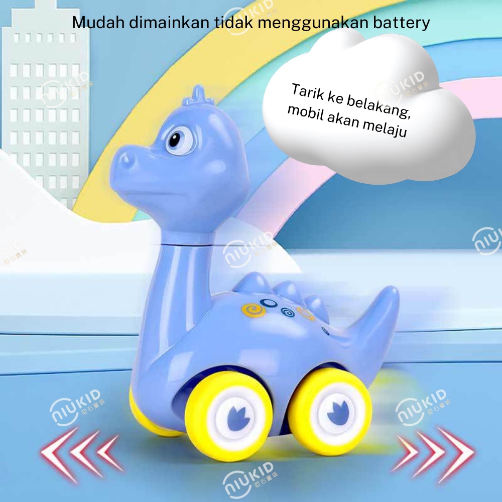 NIUKID MOBIL MAINAN ANAK MODEL DINOSAURUS DORONG TANPA BATERAI MOBILAN