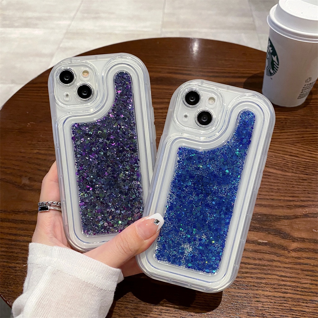 IPHONE Casing laser Kedip Mewah Iphone13 Pro Max Case14 12 11 Pro Max14 Plus ProMax Kamera Silikon Tahan Guncangan Tertutup Penuh Melindungi soft case Kreatif