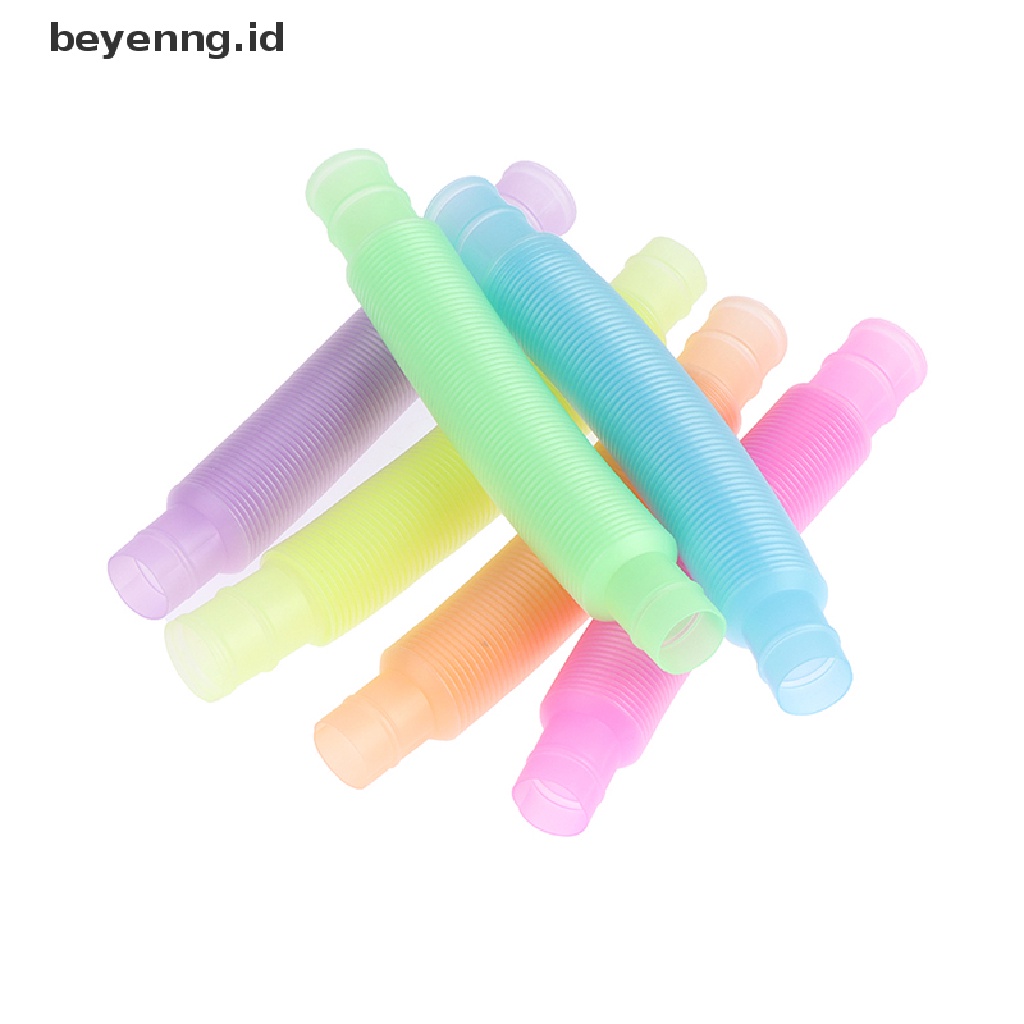 Beyen 5Pcs Sensory Luminous Pop Tube Fidget Toy Bellow Stress ADHD Autism Anxiety ID