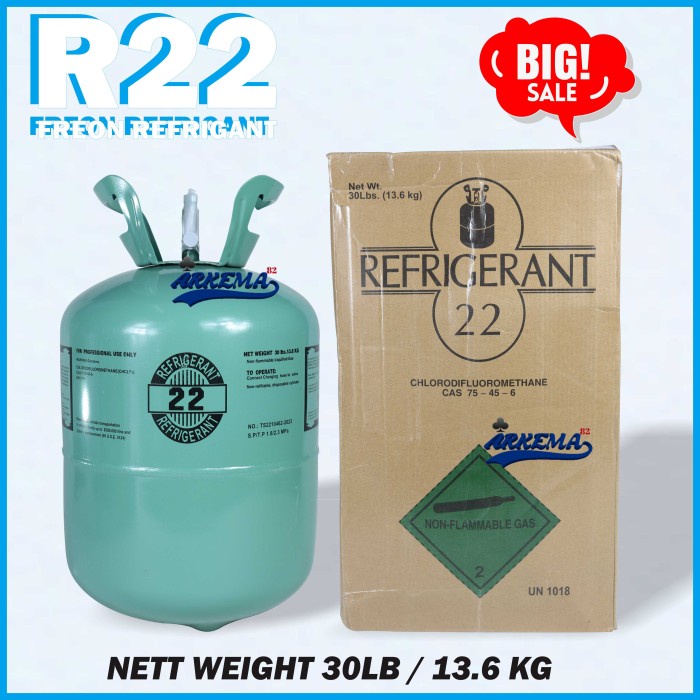 REFRIGANT R22 TABUNG 13.6 KG | PREON ORIGINAL SEGEL | FREON AC R22 - ARKEMA