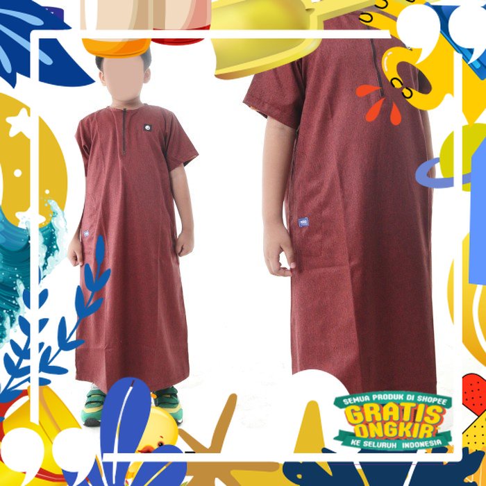 Soft New / gamis koko jubah anak / jubah anak / jubah oblong rokidz - MARON, M - toko kami sedia jub