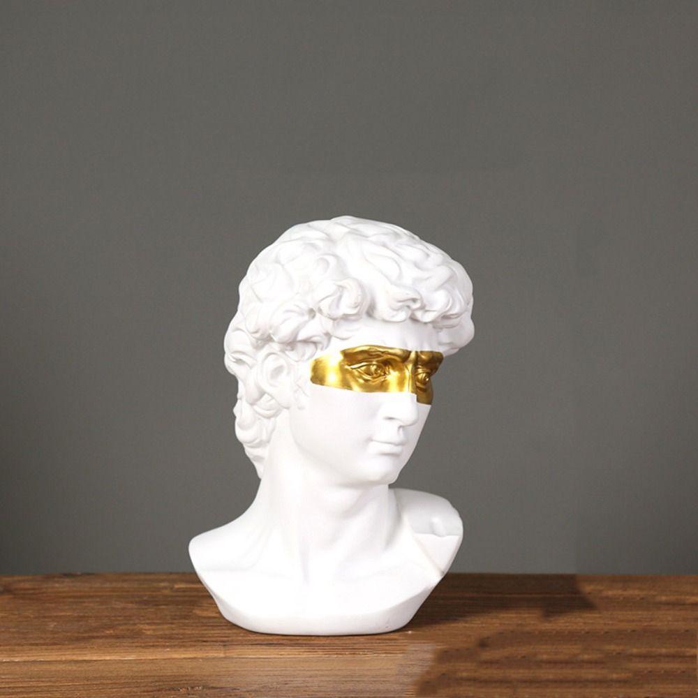 Agustina David Bust Statue blindfolded Minimalist Vintage Head Portrait Decoration Dekorasi Rumah Hiasan Desktop Menggambar Praktek Resin Kerajinan Patung Karakter