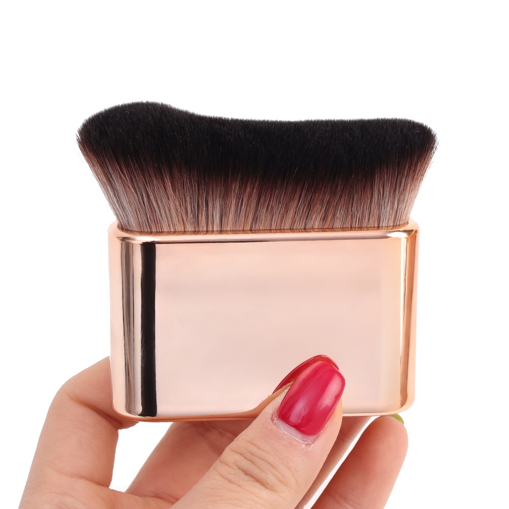 Multifungsi Besar Sikat Makeup Siku Portabel Perjalanan Alat Makeup Wajah Kreatif Berbentuk Gelombang Buatan Serat Bulu Lembut Brush Indah Rose Gold Foundation Blush Brush