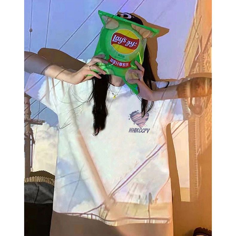 THISTLE - Oversize Tee Tshirt Wanita Model Longgar Motif HHIK Depan Belakang