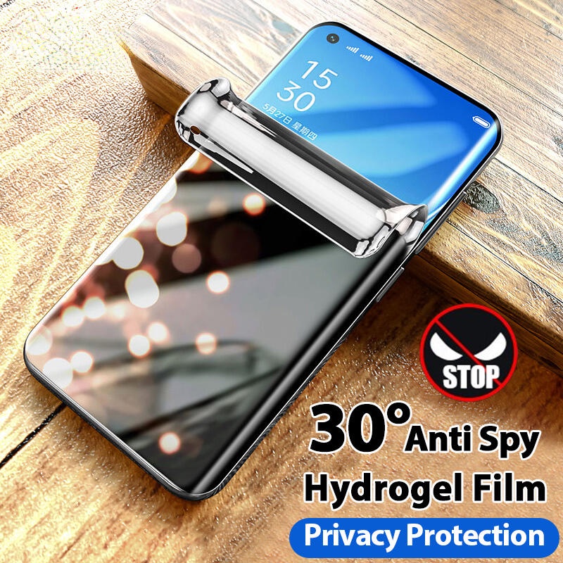 Film Hydrogel Privasi Anti Spy Untuk OPPO F11 Find X3 X5 K10 Pro Pelindung Layar Untuk OPPO A1 Pro A17 A1K A31 A5 A9 A53 A54 A57 A73 A74 A76 A77s A91 A92 A93 A95 A96 Ada Kaca