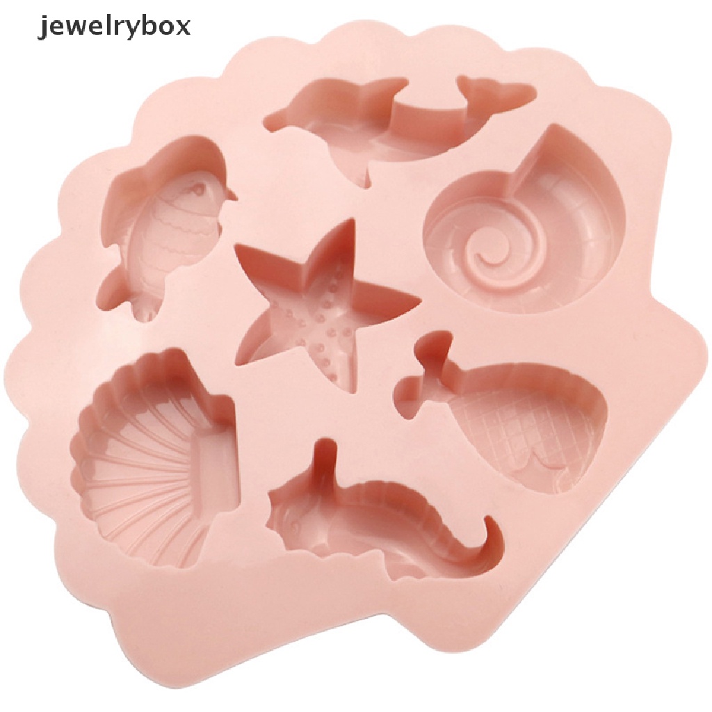 [jewelrybox] Sea Creatures Silicone Molder Fondant Baking Kue Coklat Resin DIY Cetakan Ikan Butik