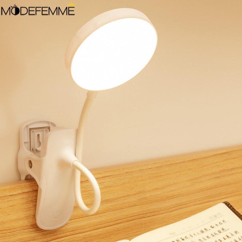 360° Lampu LED Fleksibel Dengan Penjepit Pelindung Mata Lampu Belajar 3gears Adjustable Reading Table Lamp USB Charging LED Night Lighting Cocok Kamar Tidur Asrama Kelas