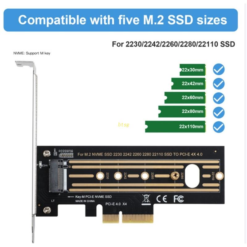 Btsg Untuk M.2 NVMe SSD Ke PCIe x4 x8 x16 Hardisk Disk Adapter Riser Kartu Ekspansi