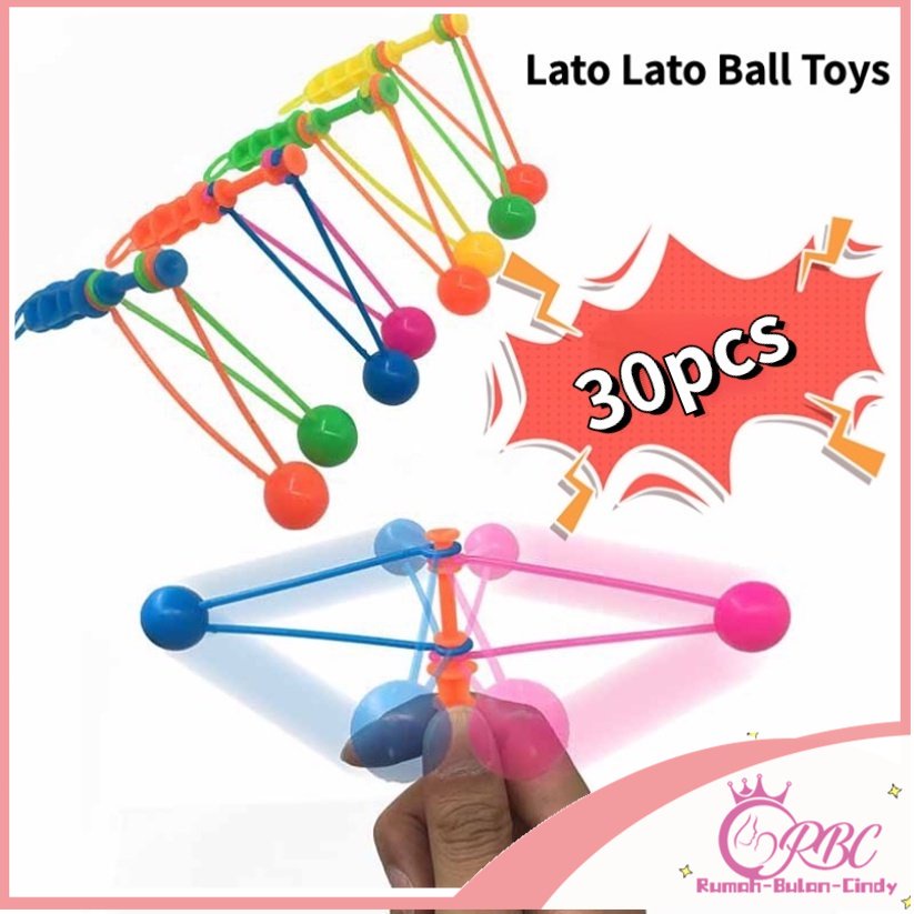 [30pcs] R.B.C Lato-Lato Gagang Besar 20cm Mainan Anak Tek-Tek Bola 20 cm Viral Latto-Latto Stik Ukuran Besar Plastik