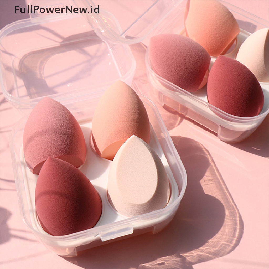 Power 4pcs/box Spons Puff Makeup Wajah Untuk Foundation Kosmetik Bedak Blush Blender ID