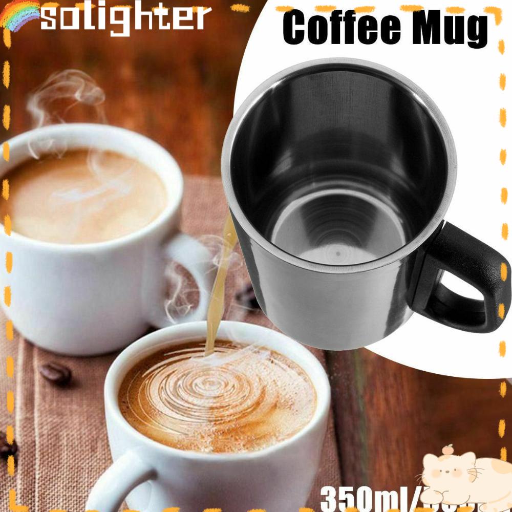 Solighter Mug Cangkir Double-layer Isolasi Perlengkapan Perjalanan Botol Air