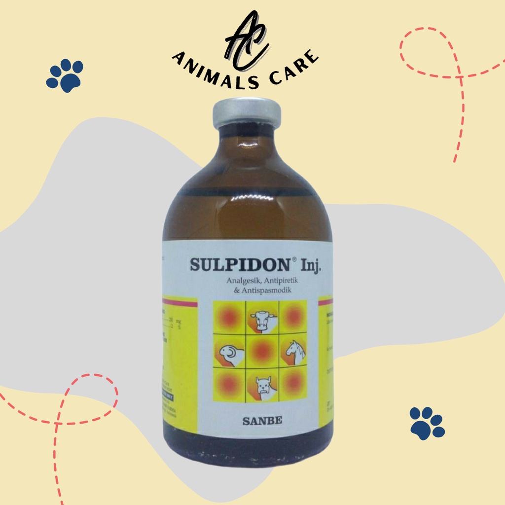 Obat penurun panas, anti nyeri sapi, anjing, (Sulpidon Injeksi 100 ML)